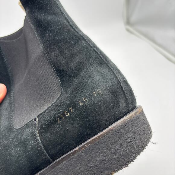 Common Projects Suede Chelsea Black Boots Men's 45 US 11 - Picture 8 of 10